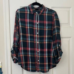 Lucky Brand 100% Cotton Button Up Flannel Long Sleeve Shirt